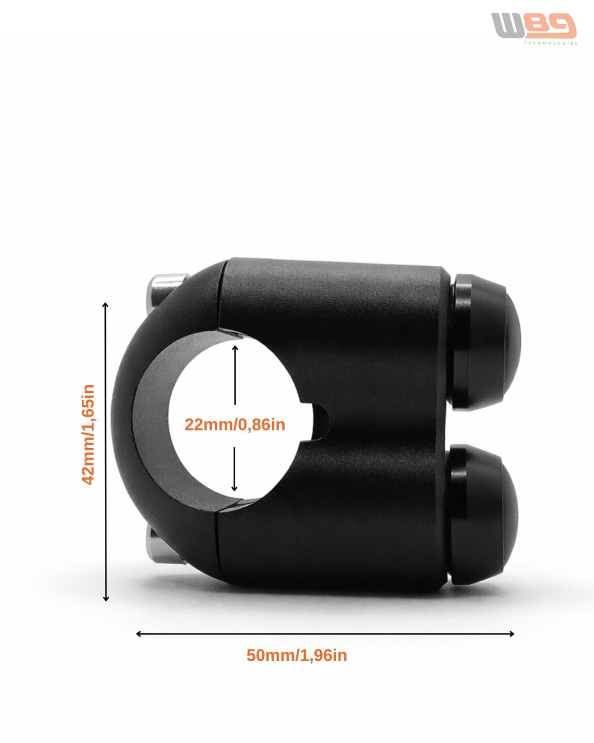 Medidas del pulsador de manillar W89 de 2 botones: 50 × 42 mm, para manillar de 22 mm