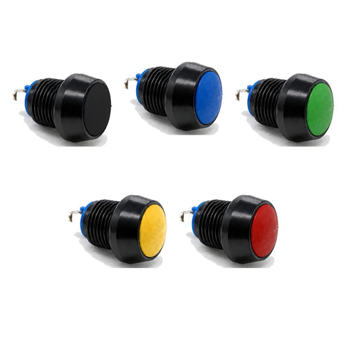 Botón de repuesto rosca 12 mm en los cinco colores: negro, azul, verde, amarillo y rojo