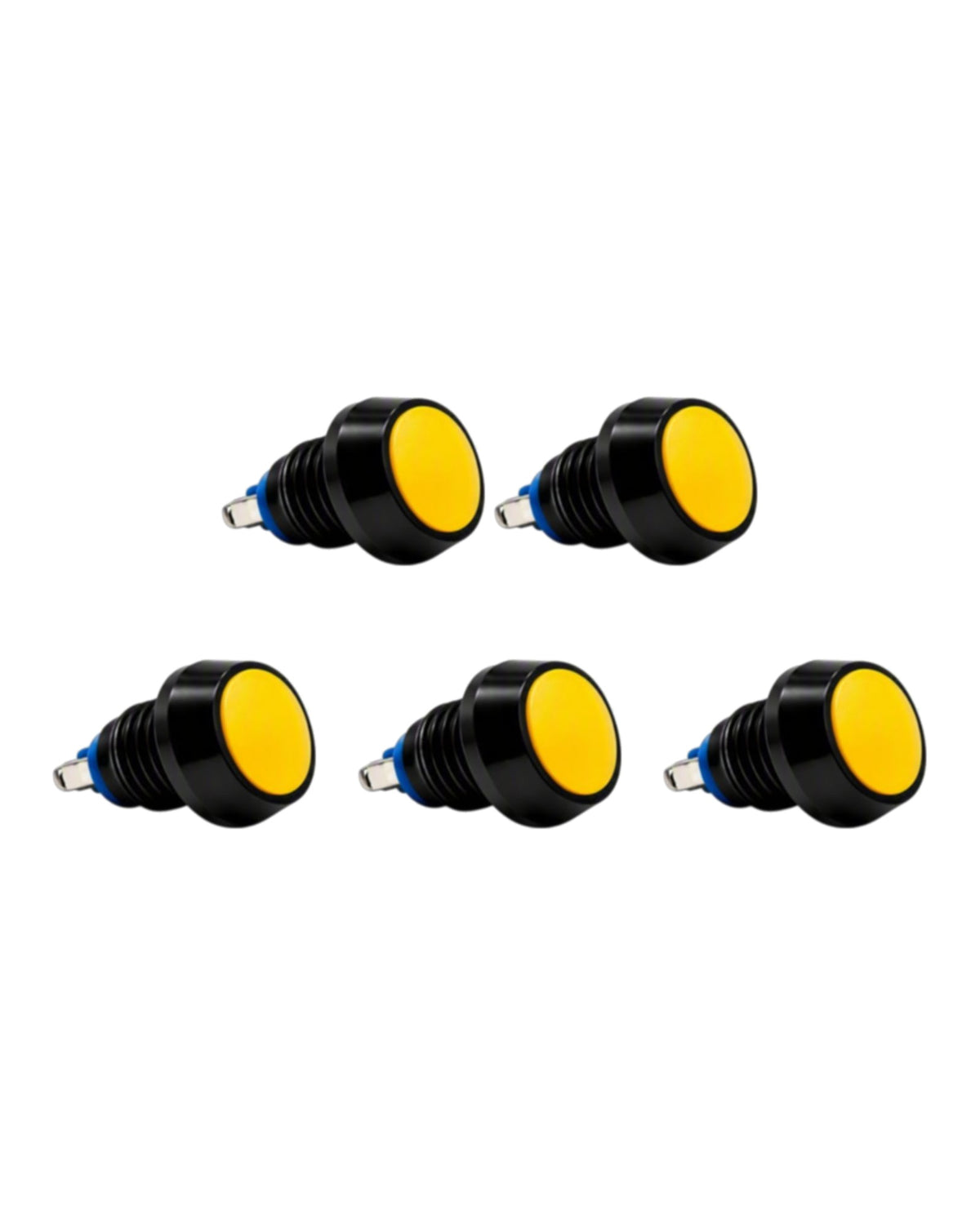 Pack de 5 interruptores pulsadores W89 12 V 10 A IP65 amarillos