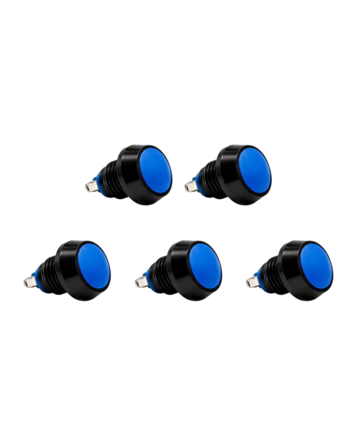 Pack de 5 interruptores pulsadores W89 12 V 10 A IP65 azules
