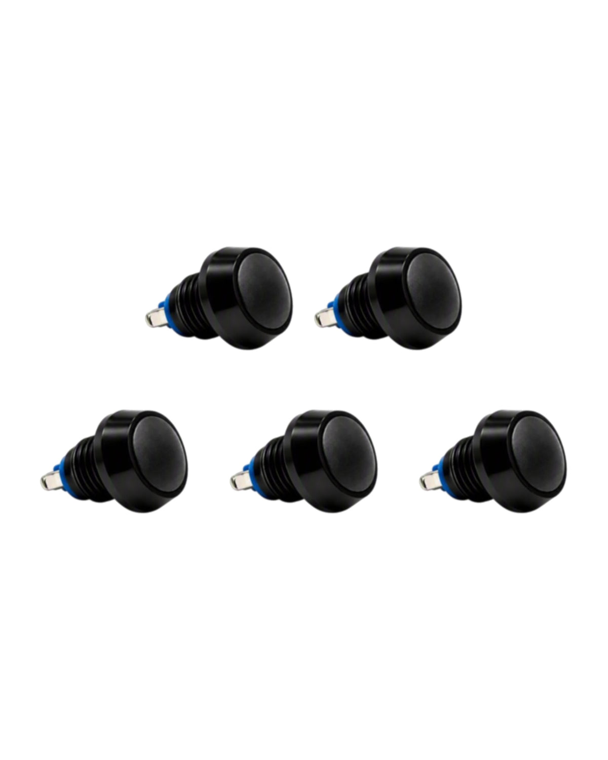 Pack de 5 interruptores pulsadores W89 12 V 10 A IP65 negros